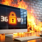Ekran hakerów pokazujący timer odliczania dla ataku bruteforce zatrzymanego przez firewall